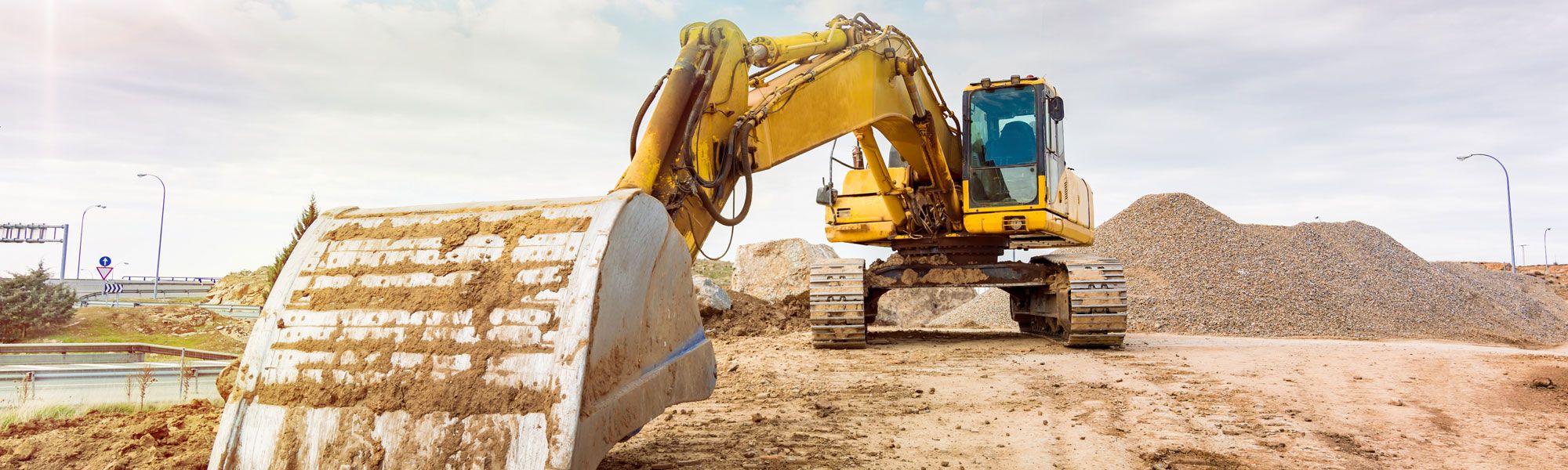 JCB on building site in Wrexham