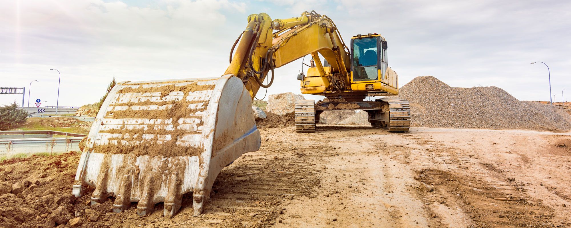 JCB on building site in Wrexham